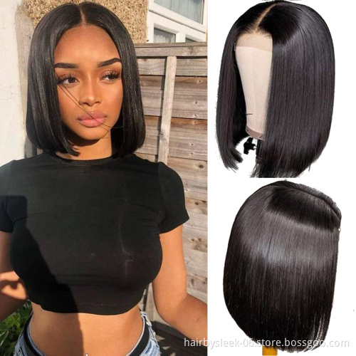 Rebecca 10 inch Ombre Short Bob Wigs Hot Sell Best Human Hair Wigs Middle Part Peruvian Remy Hair HD Lace Front Wigs Human Hair